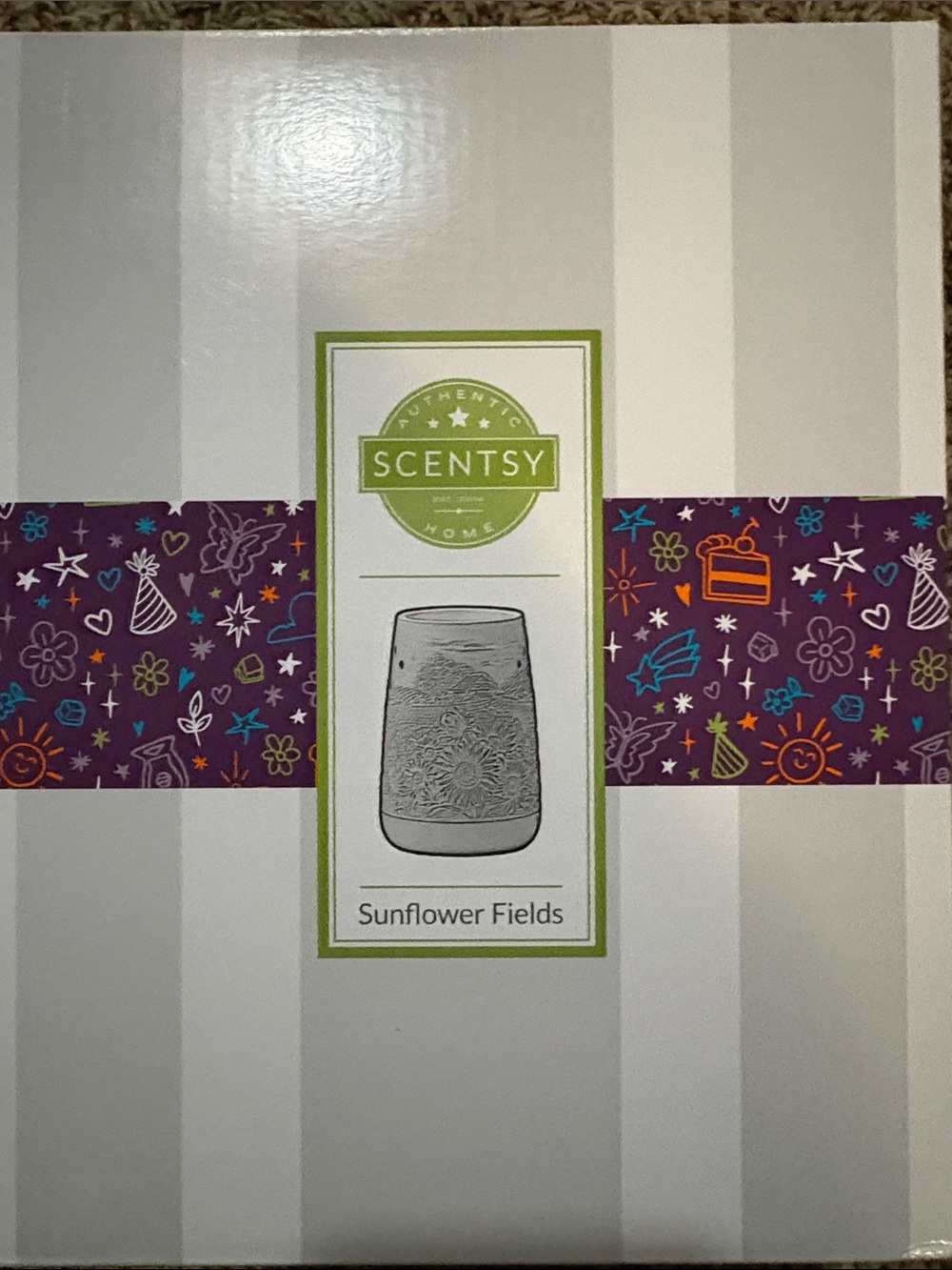 Scentsy Sunflower Fields Warmer - Purple Patterned Band